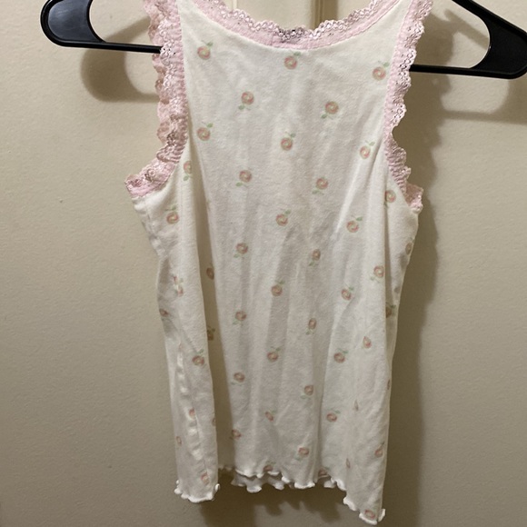 Girls GAP Kids white camisole with pink lace. - Picture 3 of 6